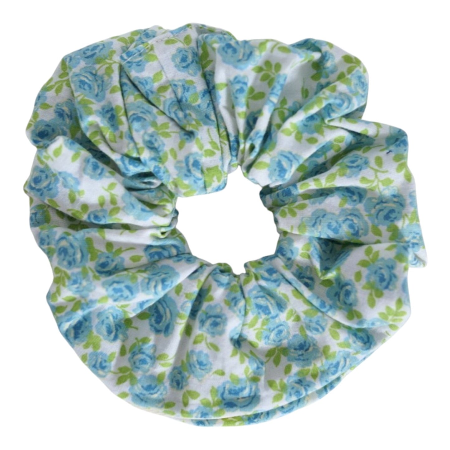 Chouchou pochette • Fleurs bleues