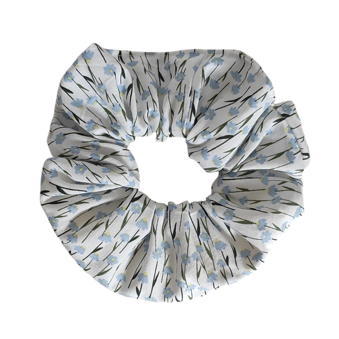 Chouchou pochette • Fleurs bleues