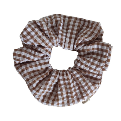 Chouchou pochette • Vichy marron