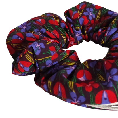 Chouchou pochette • Rouge fleuri