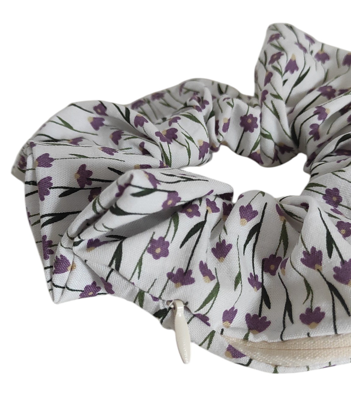 Chouchou pochette • Fleurs bordeaux