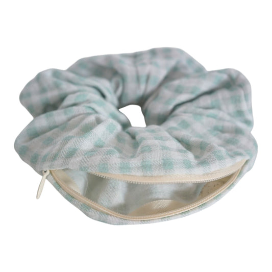 Chouchou pochette • Carreaux mint