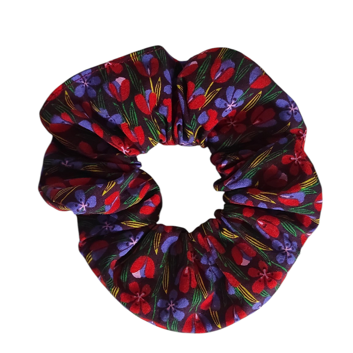 Chouchou pochette • Rouge fleuri