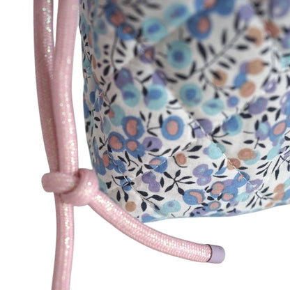 Pochette gourde - fleurs bleues