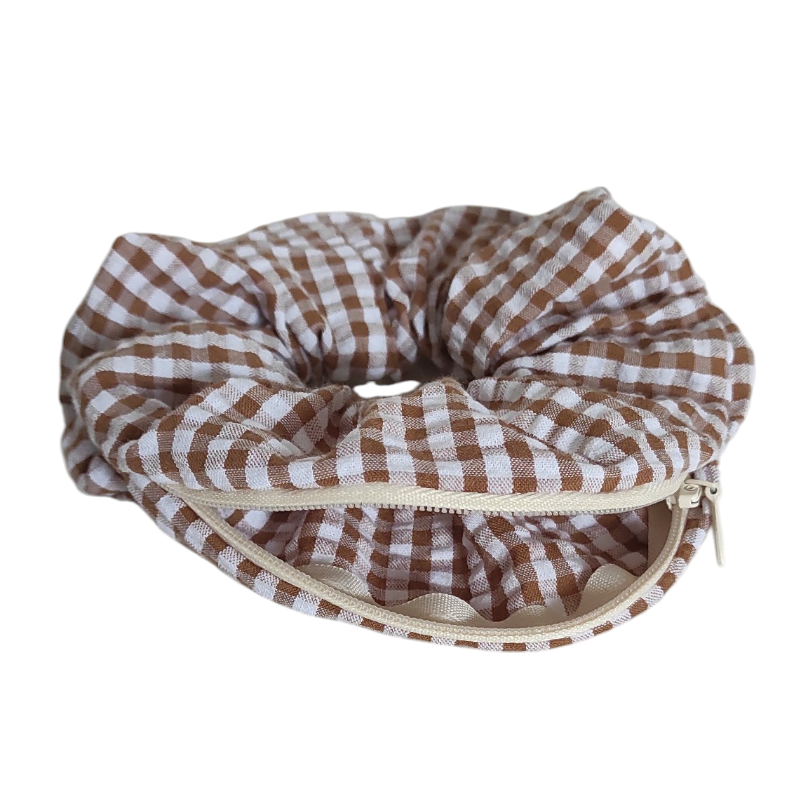 Chouchou pochette • Vichy marron