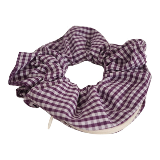 Chouchou pochette • Carreaux violets
