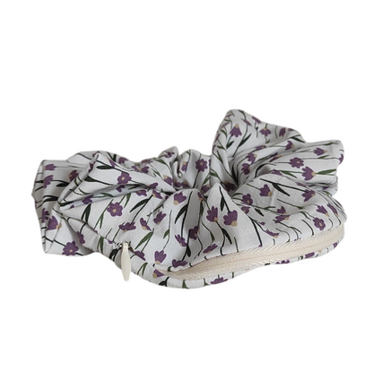 Chouchou pochette • Fleurs bordeaux