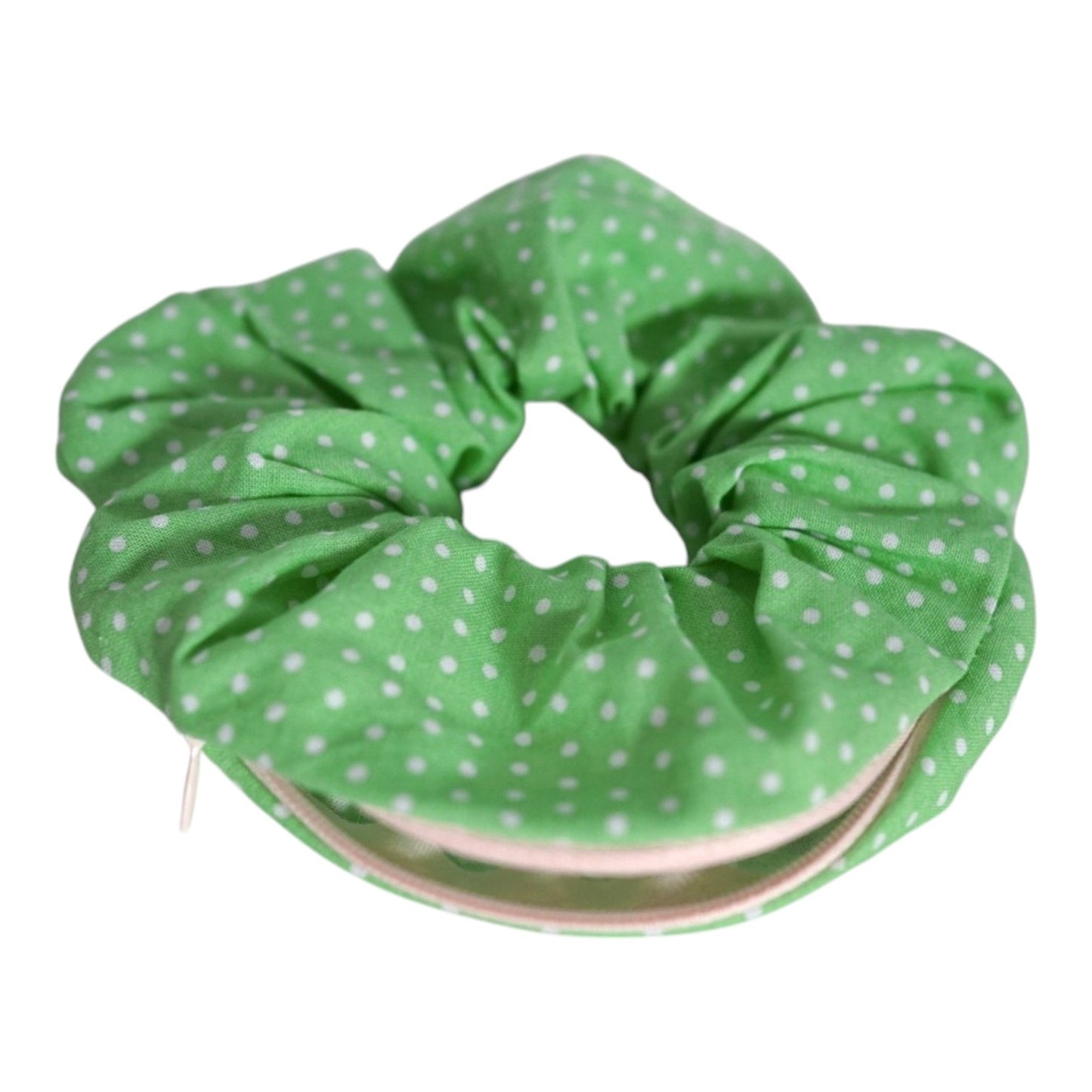 Chouchou pochette • Pois vert