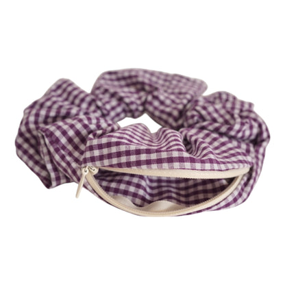 Chouchou pochette • Carreaux violets